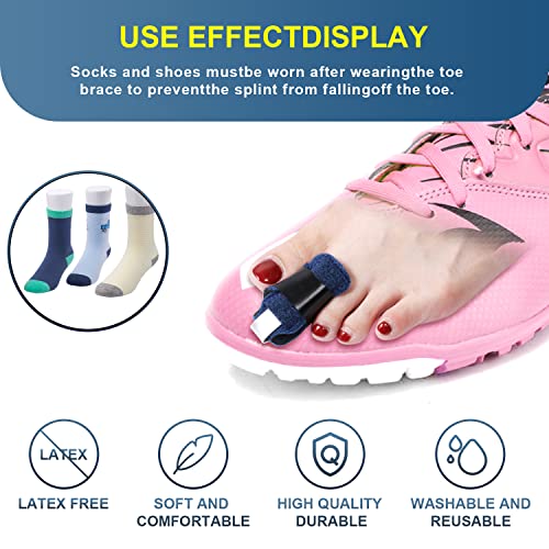2pcs Toe Splints for Straightening, Dark Blue Toe Brace for Broken Toe straighteners for Hammer Toes Crooked Toes Bent Toes (2 Styles) from AIEX