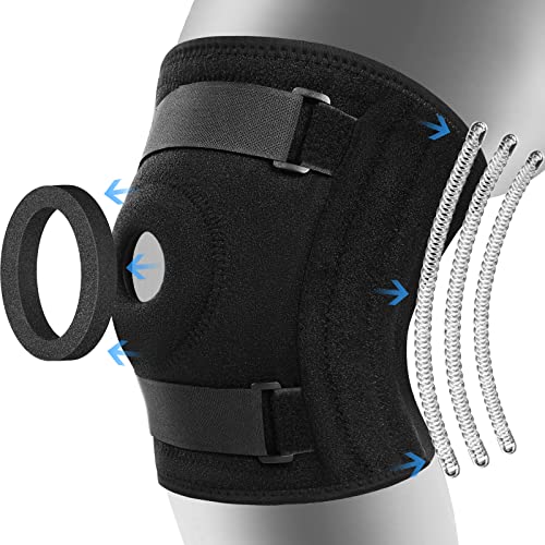 NEENCA Plus Size Knee Brace, Knee Support for Larger Legs and Bigger Thighs, Medical for Knee Pain Relief, Injury Recovery, Sports Protection. Patella Gel Pad & Side Spring Stabilizers, Single(XL-8XL) from NEENCA