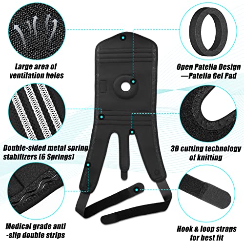 NEENCA Plus Size Knee Brace, Knee Support for Larger Legs and Bigger Thighs, Medical for Knee Pain Relief, Injury Recovery, Sports Protection. Patella Gel Pad & Side Spring Stabilizers, Single(XL-8XL) from NEENCA