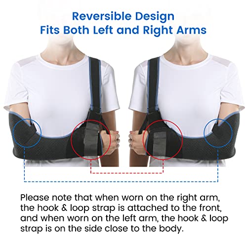 VELPEAU Arm Sling Shoulder Immobilizer - Rotator Cuff Support Brace - Comfortable Medical Sling for Shoulder Injury, Left and Right Arm, Men and Women, for Broken, Dislocated, Fracture, Strain (X-Large) from Shenzhen Weprotex Technology Product Co.,Ltd