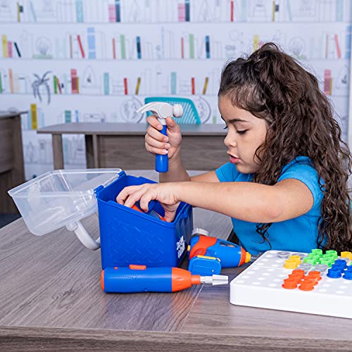 Educational Insights Design & Drill Toolbox, STEM Toy, 70 Pieces with Kid-Friendly Electric Drill & Screwdriver, Travel Toys for Boys & Girls, Ages 3+ from Educational Insights