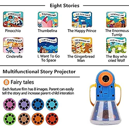 Matteobenni Kids Multifunctional Story Projector, Night Lights Projector Storybook Toy, Educational Toys Gifts for 3-12 Year Old Boys/Girls from Adhtong