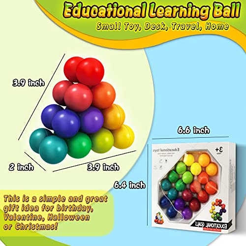 Dr.Kbder Sensory Toys for Kids, Autism Rainbow Puzzle Ball Toddler Toys Montessori Educational Learning ADHD Fidgets Desk Toys, for Girls Boy 1-12 Year Old, Non-Magnetic, Non-Separable from Dr.Kbder