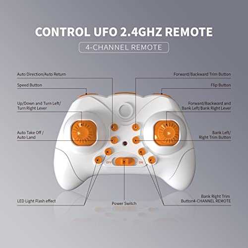 TEMI UFO LED Mini Drone for Kids - Remote Control Drone, RC Quadcopter for Beginners, 360 Flips, 3 Speeds, Propeller Full Protect and 2 Flying Drone Batteries, Easy to fly Kids Gifts Toys for Boys and Girls from TEMI