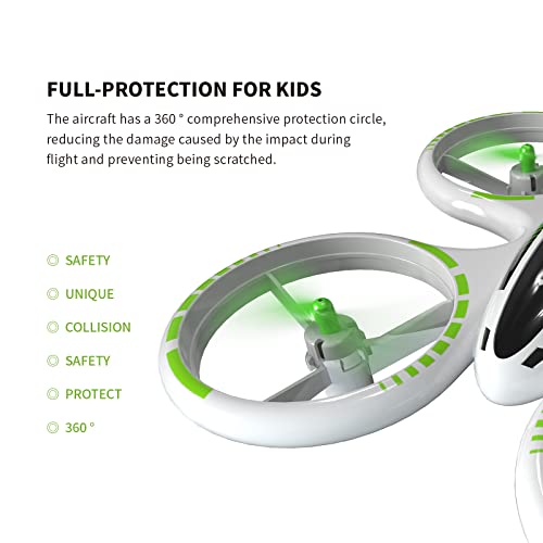 TEMI UFO LED Mini Drone for Kids - Remote Control Drone, RC Quadcopter for Beginners, 360 Flips, 3 Speeds, Propeller Full Protect and 2 Flying Drone Batteries, Easy to fly Kids Gifts Toys for Boys and Girls from TEMI