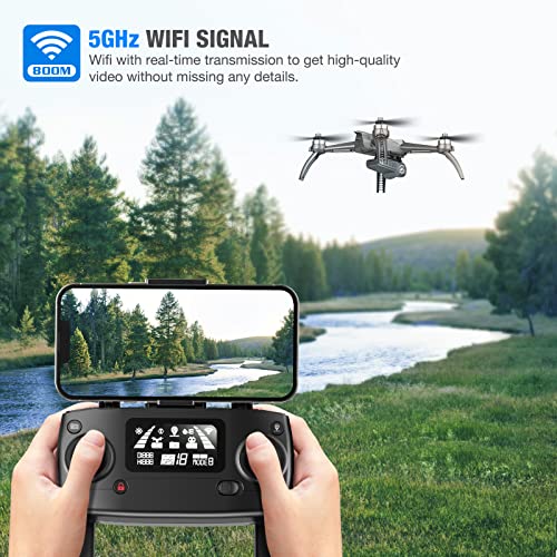 Drones with Camera for Adults 4K, LETCREN B5W GPS Drone with 5GHZ FPV Transmission, Auto Return Home, Follow Me, Waypoint Flight, Circle Fly, Long Control Range, Brushless Moto Quadcopter for Kids and Beginners, Girls/ Boys Gifts from Letcren