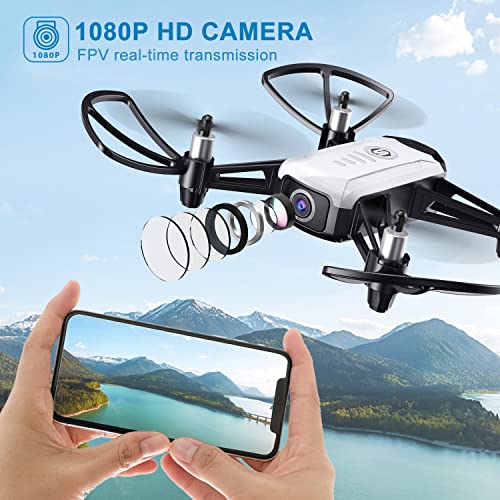 SEAREFR H818 Drones for Kids with 1080P HD Camera, WiFi Mini FPV Drone for Beginners, Toys Gifts for Boys Girls, RC Quadcopter Helicopter, 2 Batteries, Gravity Control, Gesture Control, 3D Flips, Waypoints Functions, Headless Mode, Altitude Hold, One Key 