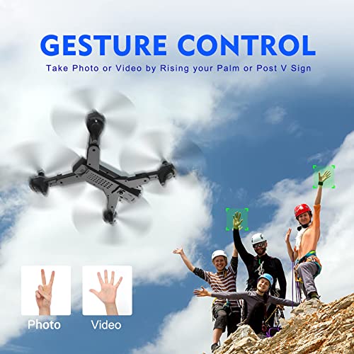 Drone with 1080P Camera for Adults,Foldable RC Quadcopter, Helicopter Toys, 1080P FPV Video Drone for Beginners, Dual Camera Drone, 2 Batteries and Carrying Case,One Key Start, Altitude Hold,Headless Mode,3D Flips Silver from Cakur