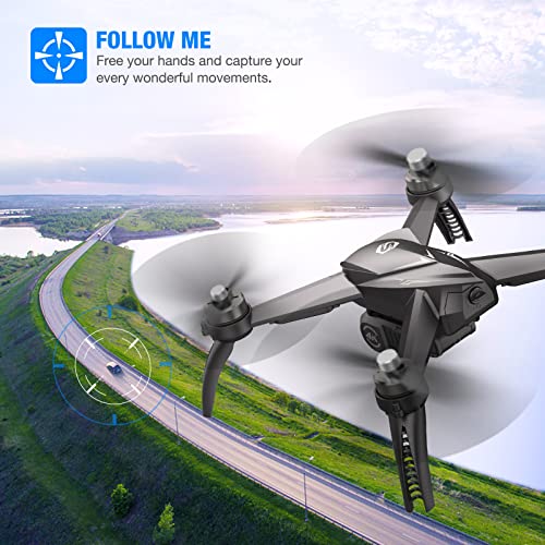 Drones with Camera for Adults 4K, LETCREN B5W GPS Drone with 5GHZ FPV Transmission, Auto Return Home, Follow Me, Waypoint Flight, Circle Fly, Long Control Range, Brushless Moto Quadcopter for Kids and Beginners, Girls/ Boys Gifts from Letcren