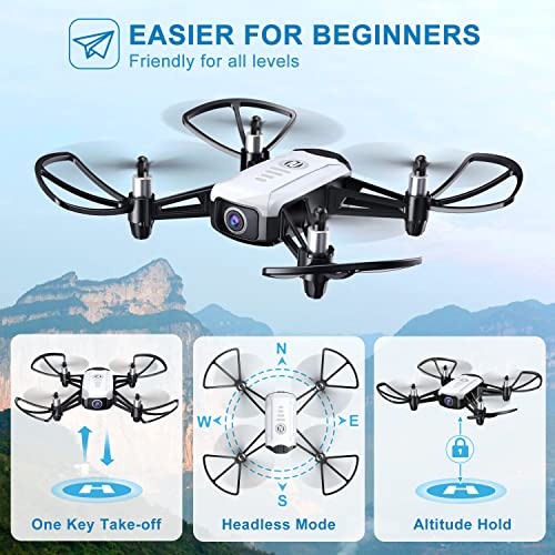 SEAREFR H818 Drones for Kids with 1080P HD Camera, WiFi Mini FPV Drone for Beginners, Toys Gifts for Boys Girls, RC Quadcopter Helicopter, 2 Batteries, Gravity Control, Gesture Control, 3D Flips, Waypoints Functions, Headless Mode, Altitude Hold, One Key 