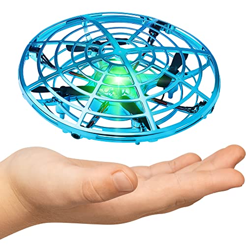 Atlasonix UFO Mini Hand Drone for Kids - Hand Controlled, Motion Sensor Flying Toy with LED Lights for Indoor Play - Safe Shell Design - USB Rechargeable - Kids Drone For Boys & Girls - Blue from Atlasonix
