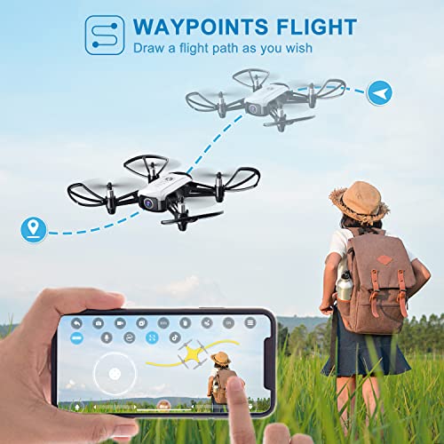 SEAREFR H818 Drones for Kids with 1080P HD Camera, WiFi Mini FPV Drone for Beginners, Toys Gifts for Boys Girls, RC Quadcopter Helicopter, 2 Batteries, Gravity Control, Gesture Control, 3D Flips, Waypoints Functions, Headless Mode, Altitude Hold, One Key 