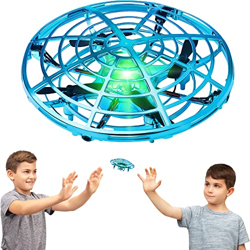 Atlasonix UFO Mini Hand Drone for Kids - Hand Controlled, Motion Sensor Flying Toy with LED Lights for Indoor Play - Safe Shell Design - USB Rechargeable - Kids Drone For Boys & Girls - Blue from Atlasonix