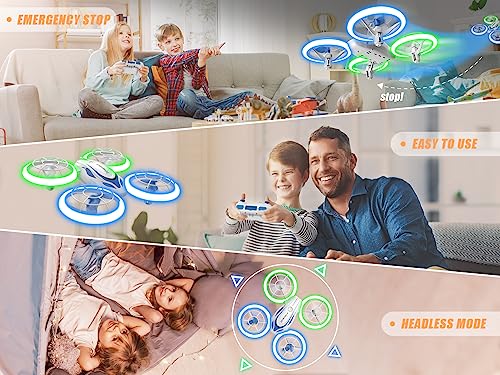 Heygelo S60 Drones for Kids, Mini Drone with LED Lights for Beginners, RC Quadcopter with Altitude Hold and Headless Mode, Full Propeller Protect, 3D Flips, 2 Batteries, Toys Gifts for Boys Girls by heygelo