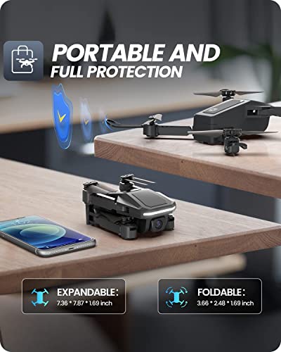 Holy Stone Drone for Kids with 1080P HD Camera, HS430 RC Mini Drones Quadcopter with WiFi FPV Live Video, Circle Fly, Throw to Go, Toys for Adults or Beginners, 2 Batteries 26 Mins, Easy to Fly, Black by Holy Stone