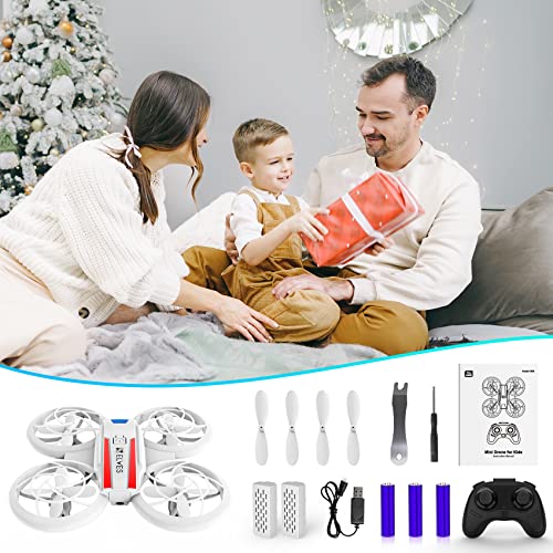Mini Drone for Kids, RC Drone with LED Cool Night Light and 3 Light Modes, Remote Control Drone Altitude Hold, Headless Mode, 3 Speed Modes, 360Â° 3D Flip, Toss to Launch, Propeller Full Protect Quadcopter for Kids Adults Beginners Easy to Fly Kids Gifts T