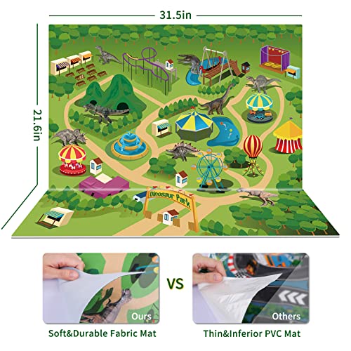 Dinosaur Transport Truck Toy Play Set for Toddlers, Triceratops Cage Vehicle Carrier Car Toys for Kids 3 4 5 6 7 Years, Monster Truck with 8 Dino Figures & Play Mat, Gift for Boys and Girls from MAGICDINOSAUR