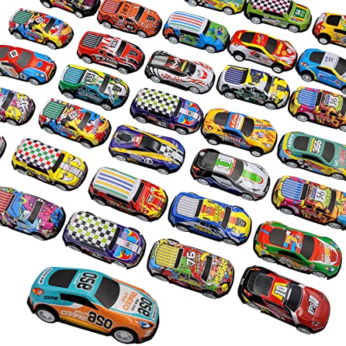 SeeuFun 36 Pack 2.7Inch Pull Back Racing Cars Die cast Race Car Vehicles Play-Set, Friction Powered Vehicles Toys for Boys and Girls Colors Random from SeeuFun