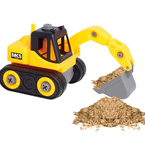 Construction Toys, Take Apart Truck Toys Play Set Bulldozer, Grab Loader, Road Roller, Excavator, Kid STEM Construction Vehicles Gift for 3 4 5 6 Years Old Boy & Girls by Gzsbaby
