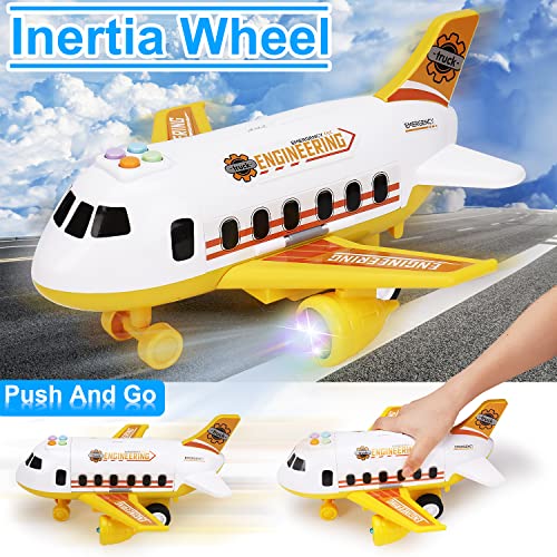 Airplane Toy with Mini Construction Cars Helicopter Boy Toys Toddler 3-5 Aircraft Carrier Toy Plane with Lights SoundsÂ Transport Vehicle Play Set Cargo Airport Toy Age 3 4 5 6 7 Years Old from Tsomtto