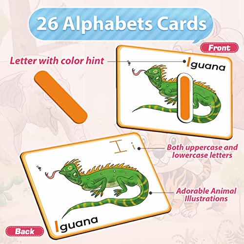 Shemira Animal Alphabets and Numbers Flash Cards Set-ABC Letter Puzzle Matching Games, Learning & Educational Toy, Preschool Homeschool Activities Toys, Montessori Gift for Boys Girls Age 2 3 4 from Shemira