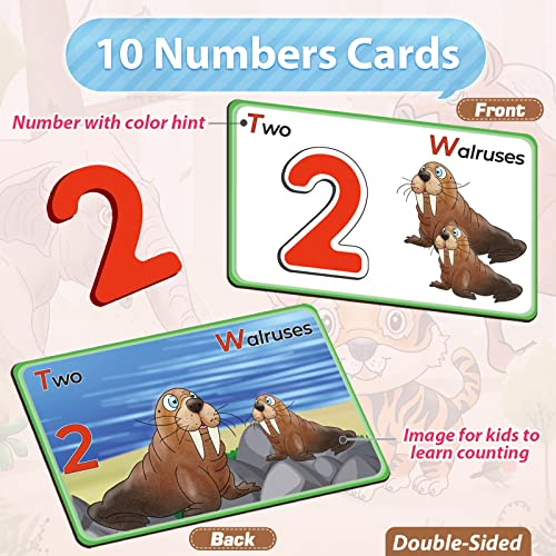 Shemira Animal Alphabets and Numbers Flash Cards Set-ABC Letter Puzzle Matching Games, Learning & Educational Toy, Preschool Homeschool Activities Toys, Montessori Gift for Boys Girls Age 2 3 4 from Shemira