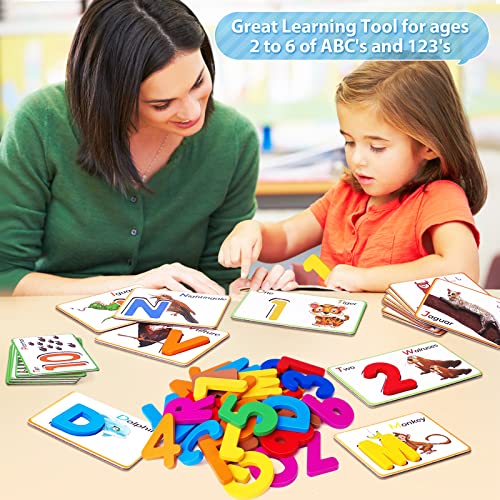 Shemira Animal Alphabets and Numbers Flash Cards Set-ABC Letter Puzzle Matching Games, Learning & Educational Toy, Preschool Homeschool Activities Toys, Montessori Gift for Boys Girls Age 2 3 4 from Shemira