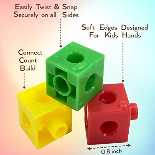 TOYLI 100 Piece Linking Cubes Set for Counting, Sorting, STEM, Connecting Math Manipulatives Educational Toy for Preschool, Kindergarten, Homeschool by TOYLI
