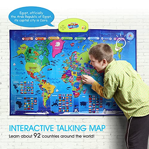 BEST LEARNING i-Poster My World Interactive Map - Educational Talking Toy for Kids of Ages 5 to 12 Years from Best Learning Materials Corp.