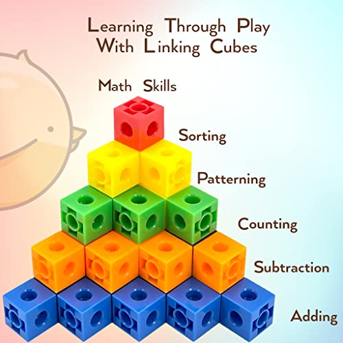 TOYLI 100 Piece Linking Cubes Set for Counting, Sorting, STEM, Connecting Math Manipulatives Educational Toy for Preschool, Kindergarten, Homeschool by TOYLI