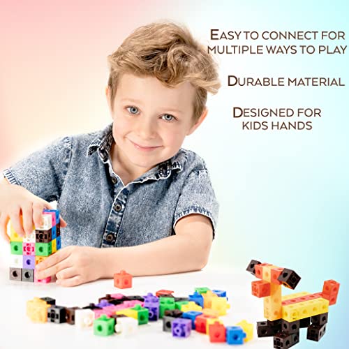 TOYLI 100 Piece Linking Cubes Set for Counting, Sorting, STEM, Connecting Math Manipulatives Educational Toy for Preschool, Kindergarten, Homeschool by TOYLI