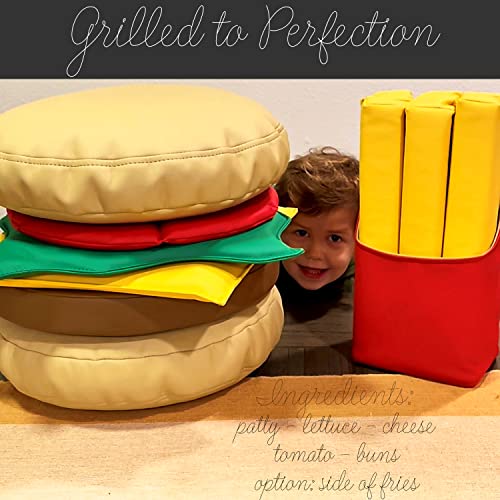 Factory Direct Partners 14010-AS SoftScape Stack-a-Burger Soft Play Set - Pretend Fast Food, Novelty Gift Set Includes All Foam Patty (6-Piece) from Factory Direct Partners