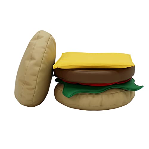 Factory Direct Partners 14010-AS SoftScape Stack-a-Burger Soft Play Set - Pretend Fast Food, Novelty Gift Set Includes All Foam Patty (6-Piece) from Factory Direct Partners