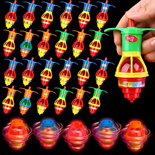 48 Pack Light Up Spinning Tops for Kids, LED Light Up Flashing UFO Spinning Tops with Gyroscope Novelty Bulk Toys Glow in The Dark Party Supplies Birthday Goodie Bag Fillers Stuffers from Xgood