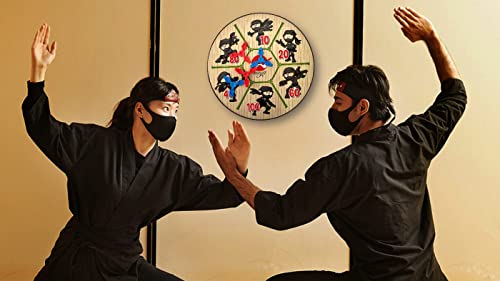 Master Novelty Toys Magnetic Ninja Dartboard Game for Kids-Includes 1 Target Board and 4 Magnetic Ninja Stars-Family Game Night- Suitable for Indoor and Outdoor Use by Master Novelty Toys