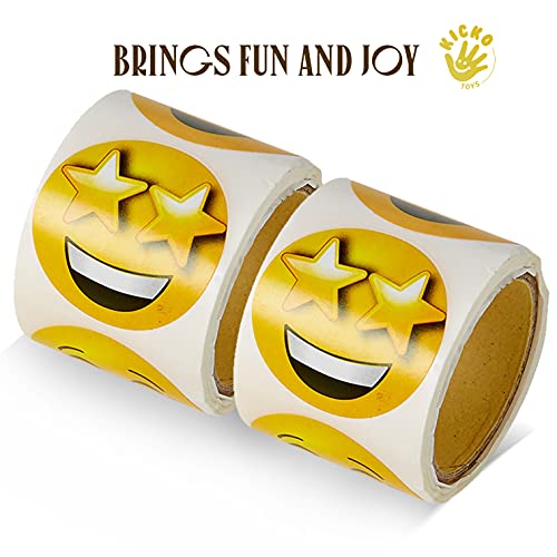 Kicko Emoji Stickers Roll for Kids - 2 Rolls - Assorted Emoticon Sheets - Party Favors, Game Prizes, Novelty Toys, Wall, Creative Scrapbooks, Girly Collections, Personalized Arts and Crafts from KCO Brands