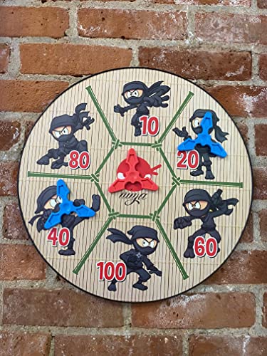 Master Novelty Toys Magnetic Ninja Dartboard Game for Kids-Includes 1 Target Board and 4 Magnetic Ninja Stars-Family Game Night- Suitable for Indoor and Outdoor Use by Master Novelty Toys
