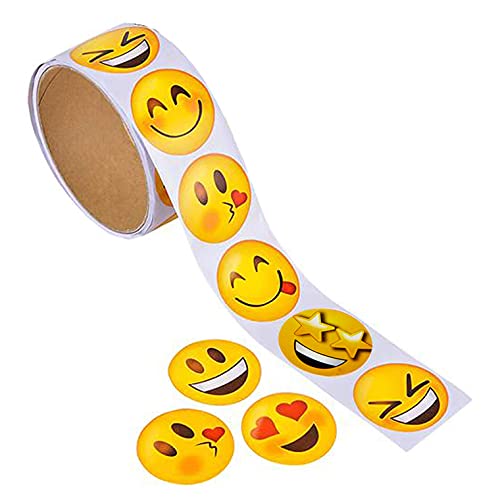 Kicko Emoji Stickers Roll for Kids - 2 Rolls - Assorted Emoticon Sheets - Party Favors, Game Prizes, Novelty Toys, Wall, Creative Scrapbooks, Girly Collections, Personalized Arts and Crafts from KCO Brands