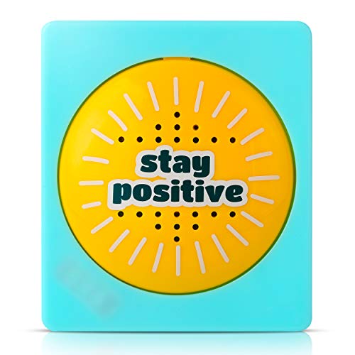 Daily Positivity Talking Button - Says 50 Positive Quotes and Affirmations - Stick On Fridge or Desk - Funny Inspirational Gifts for Men and Women - Novelty Motivational Happy Office Gadgets Toy from The Monocle Breakers