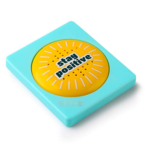 Daily Positivity Talking Button - Says 50 Positive Quotes and Affirmations - Stick On Fridge or Desk - Funny Inspirational Gifts for Men and Women - Novelty Motivational Happy Office Gadgets Toy from The Monocle Breakers