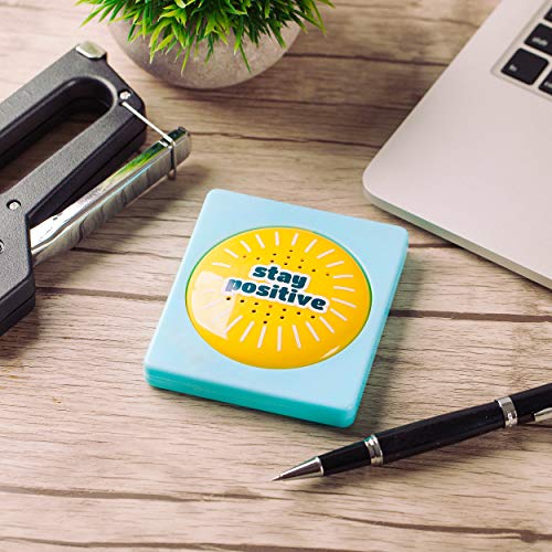 Daily Positivity Talking Button - Says 50 Positive Quotes and Affirmations - Stick On Fridge or Desk - Funny Inspirational Gifts for Men and Women - Novelty Motivational Happy Office Gadgets Toy from The Monocle Breakers
