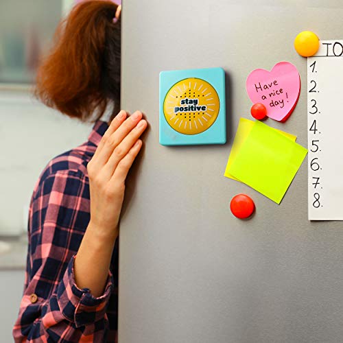 Daily Positivity Talking Button - Says 50 Positive Quotes and Affirmations - Stick On Fridge or Desk - Funny Inspirational Gifts for Men and Women - Novelty Motivational Happy Office Gadgets Toy from The Monocle Breakers