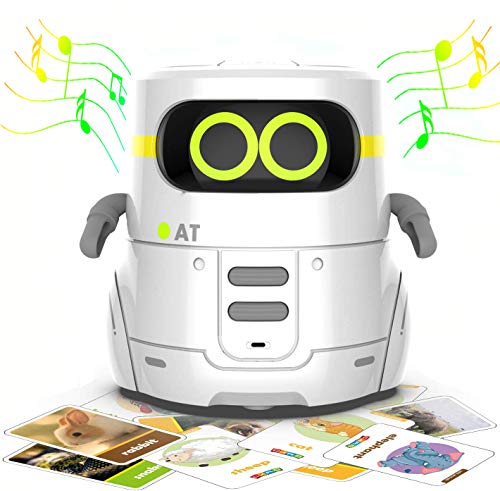 AT Educational Toys, Robot Kids Toddler Toys Robotic Interactive Learning Toys Games for Boys Girls 2 3 4 5 Year Old and Up,Talking Robots Partner with Touch Control Guess Card Game Singing Dancing from AT
