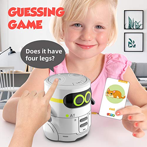 AT Educational Toys, Robot Kids Toddler Toys Robotic Interactive Learning Toys Games for Boys Girls 2 3 4 5 Year Old and Up,Talking Robots Partner with Touch Control Guess Card Game Singing Dancing from AT