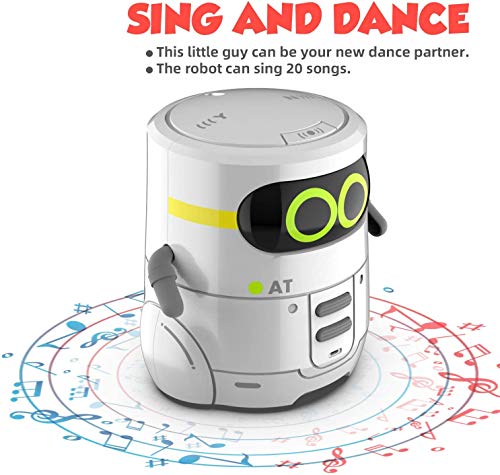 AT Educational Toys, Robot Kids Toddler Toys Robotic Interactive Learning Toys Games for Boys Girls 2 3 4 5 Year Old and Up,Talking Robots Partner with Touch Control Guess Card Game Singing Dancing from AT
