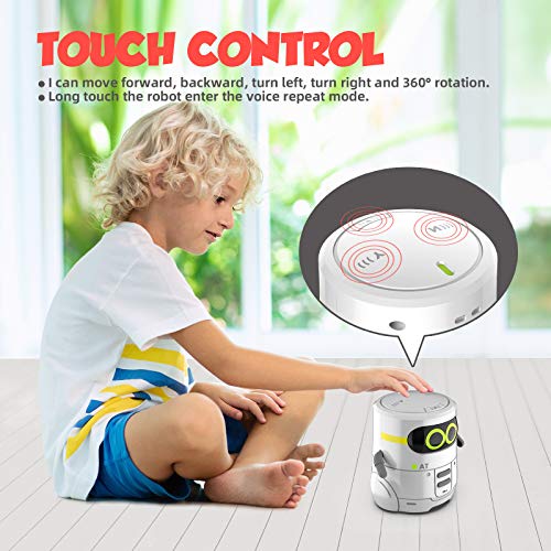 AT Educational Toys, Robot Kids Toddler Toys Robotic Interactive Learning Toys Games for Boys Girls 2 3 4 5 Year Old and Up,Talking Robots Partner with Touch Control Guess Card Game Singing Dancing from AT