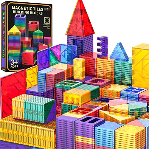 GobiDex Magnetic Tiles 102PCS Kids Magnet Toys for 3+ Year Old Boys and Girls STEM Magnetic Blocks Educational Construction Gift for Age 3-10 from GobiDex