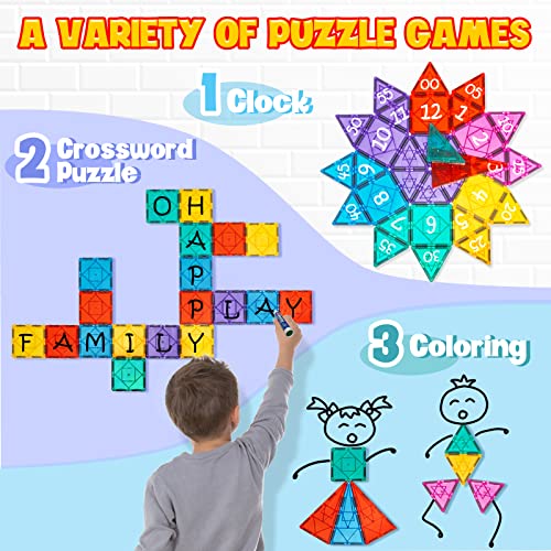 GobiDex Magnetic Tiles 102PCS Kids Magnet Toys for 3+ Year Old Boys and Girls STEM Magnetic Blocks Educational Construction Gift for Age 3-10 from GobiDex