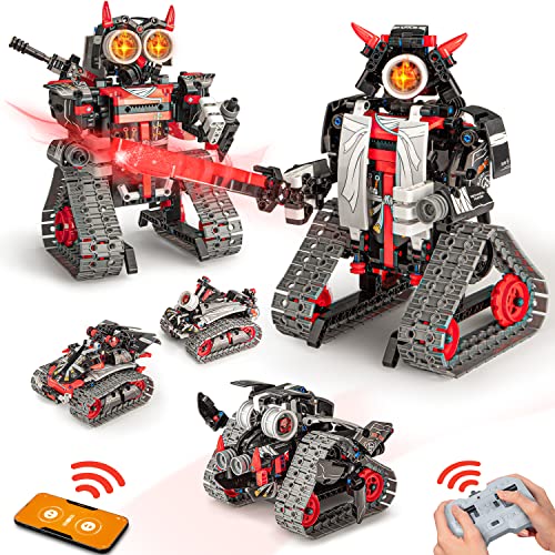 Coplus 5 in 1 STEM Robot Building Kit, APP & Remote Control Samurai/Ninja Go Blocks 419 Pcs, RC Toy for Kids Science Learning, DIY Educational Gift Set for Age 6 7 8 9 10 11 12+ Boys & Girls by QIHUI TOYS INDUSTRY