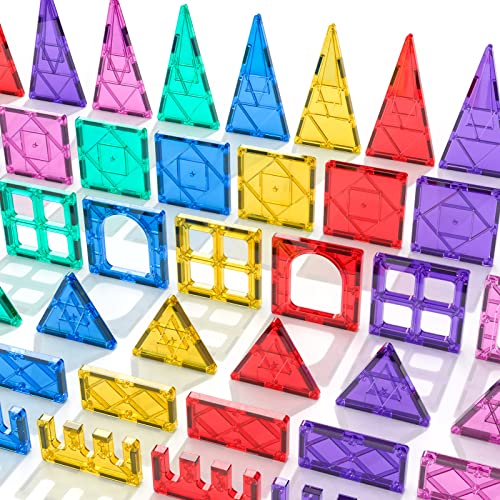 GobiDex Magnetic Tiles 102PCS Kids Magnet Toys for 3+ Year Old Boys and Girls STEM Magnetic Blocks Educational Construction Gift for Age 3-10 from GobiDex